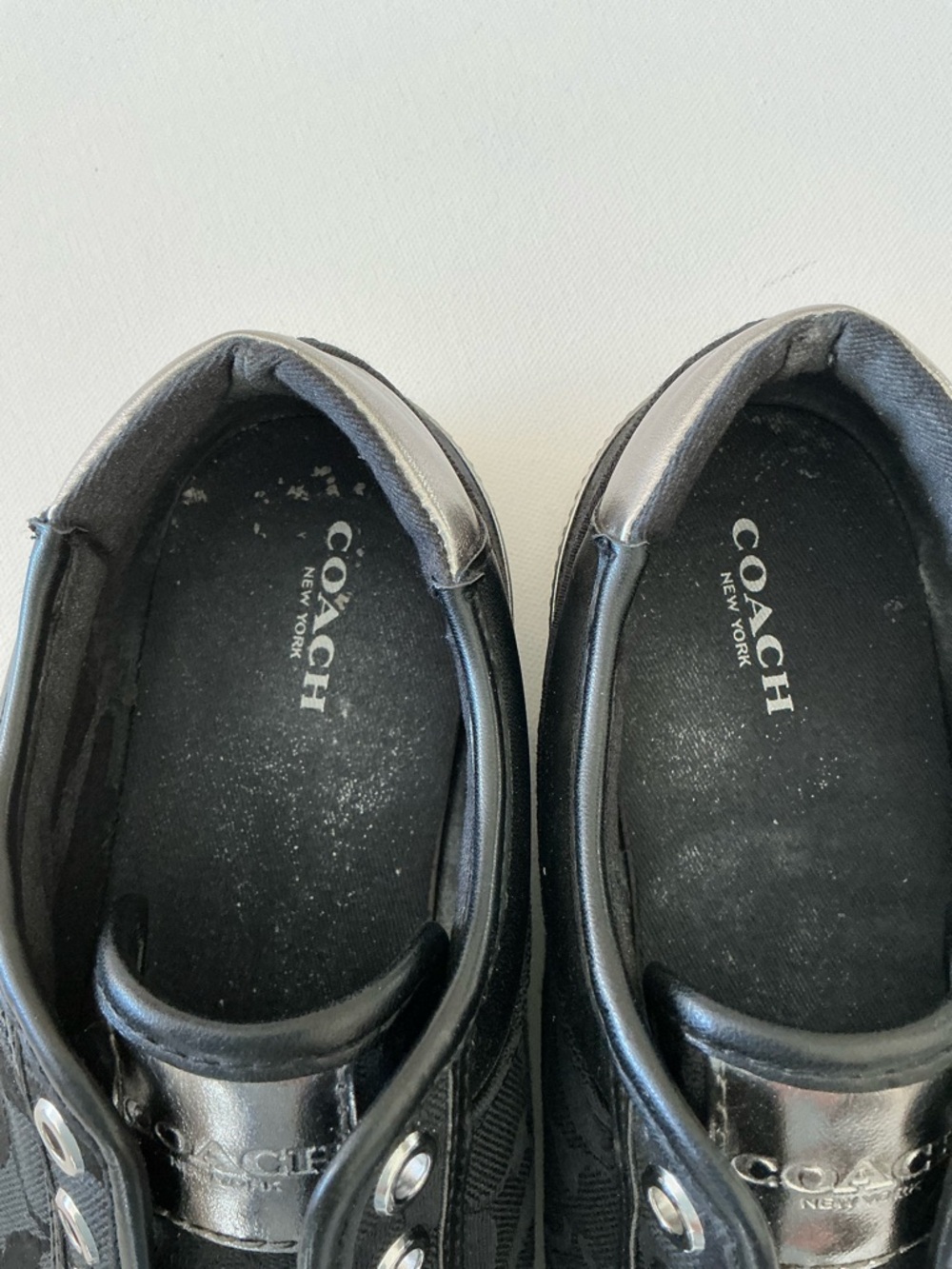 Coach Felix Slip-On Sneakers Black Pewter Signature Logo Women’s 7.5B - Picture 7 of 11